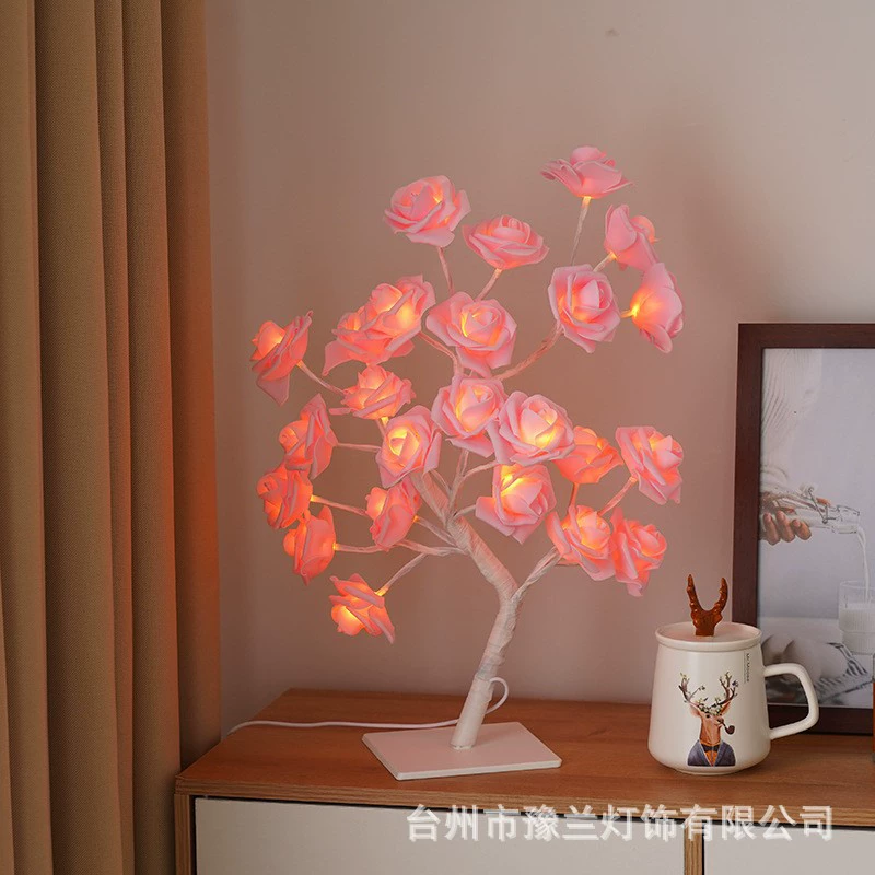 Трансграничный взрывной свет Съемный пластиковый базовый USB-переключатель LED-симулятор розы дерево свет декоративный ночной свет