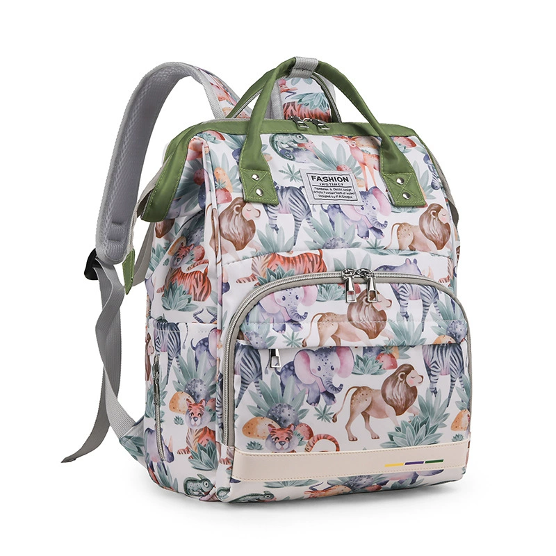 Новая сумка для хранения детской одежды с пейзажами, легкая сумка для мамы и ребенка с большим пространством и открытием в виде кита, рюкзак для мамы