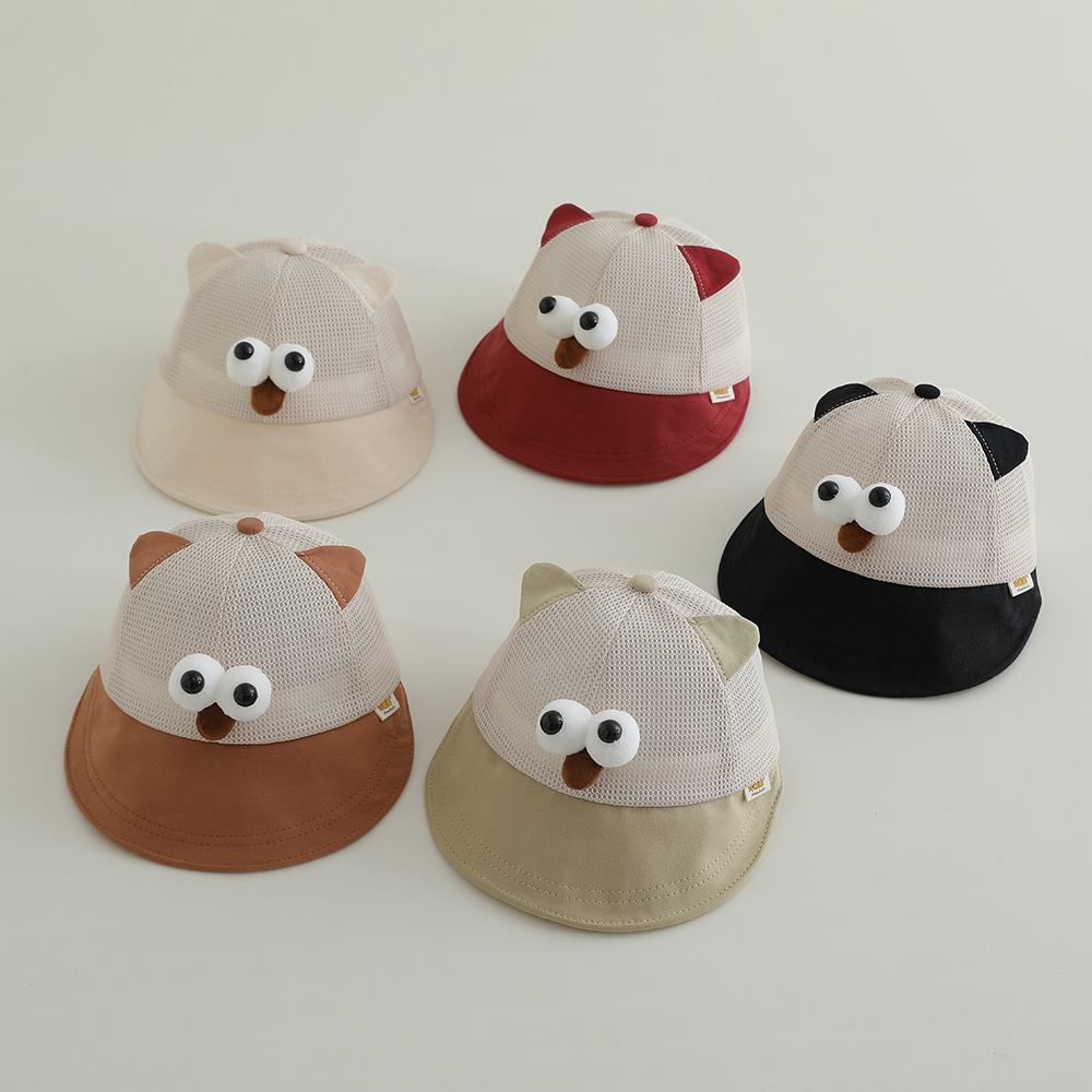 Sombrero para niños, estilo fino de verano, malla divertida y transpirable, sombrero de visera de ala grande, sombrero de protección solar para bebés para hombres y mujeres