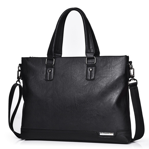 Factory Wholesale New Men's Bag Business Document Shoulder Bag Large Capacity Laptop Bag A4 Document Gift Conference Bag