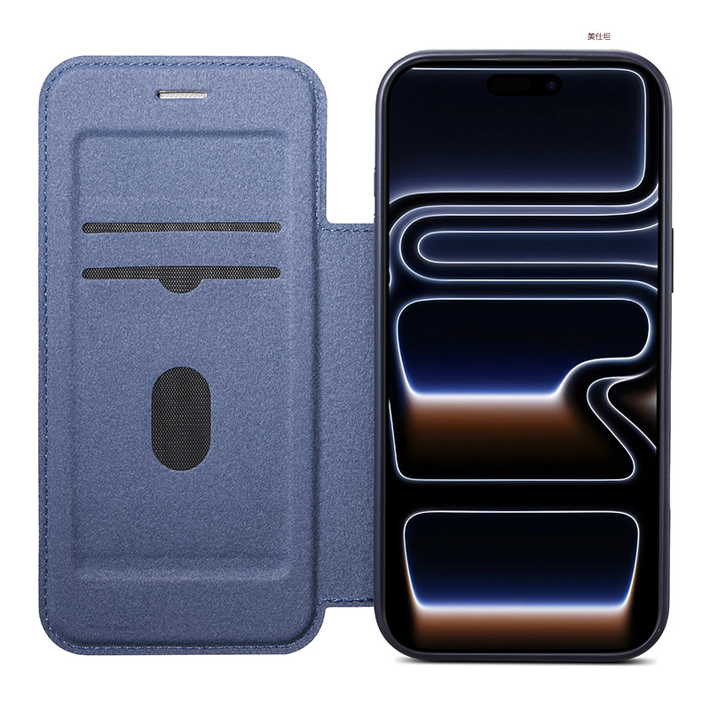 Ốp lưng lật da chống sốc cho iPhone 16/17 Pro Max, thiết kế gập bảo vệ màn hình, khe cắm thẻ tiện lợi — 【Vỏ lật E12 màu đen】, 【Vỏ lật E12 màu nâu】, 【Vỏ lật E12 màu xanh】, 【Vỏ lật E12 màu cam】 chi tiết 12