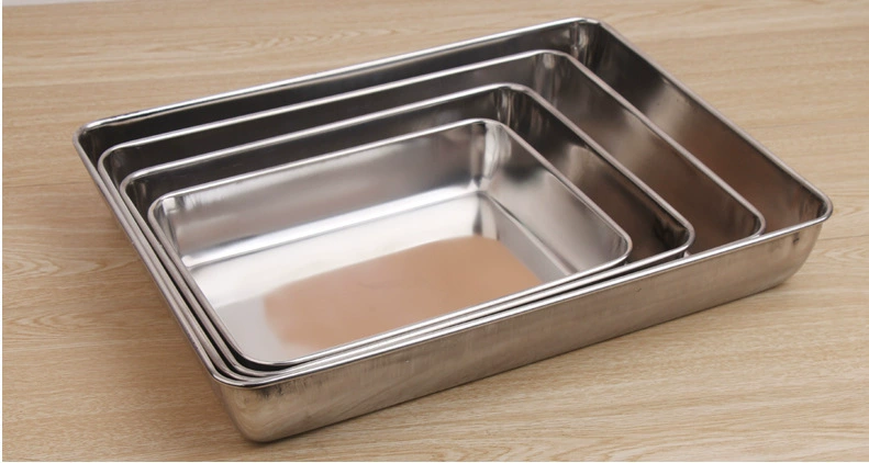 Stainless steel towel plate deep non -magnetic multi -use rectangular plate pallet square plate flat chassis multiple options