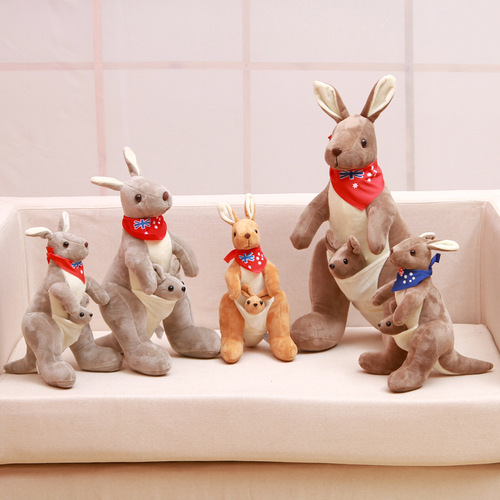 Australian mother and child kangaroo plush toy doll kindergarten parent-child zoo scenic spot gift LOGO