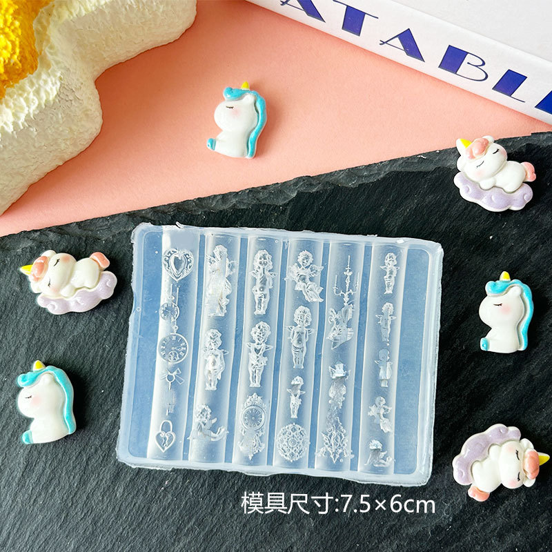 Molde de manicura amor arco en relieve flor ornamentos molde abrasivo alta permeabilidad estereoscópica DIY decoración molde de silicona