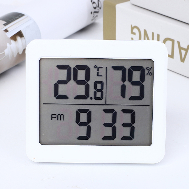 Thermohygrometer Clock Indoor Household Digital Dry and Wet Baby Room Digital Display Wall-Mounted Room Temperature Meter Cross-Border Foreign Trade Gifts Thermohygrometer Clock Indoor Household Digital Dry and Wet Baby Room Digital Display Wall-Mounted Room Temperature Meter Cross-Border Foreign Trade Gifts