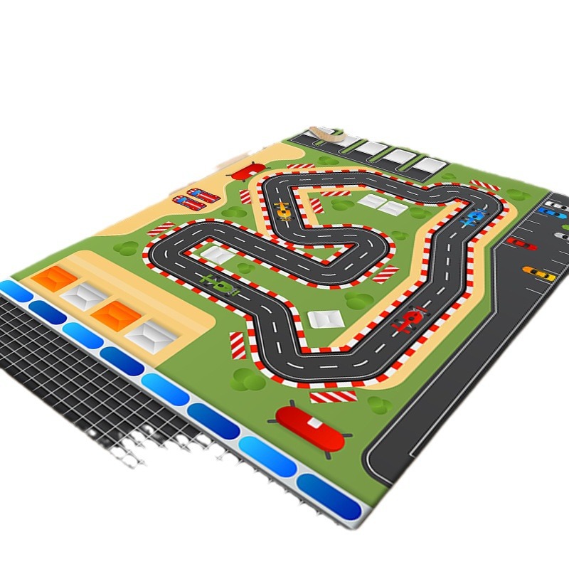 Transfronterizo Amazon Puzzle Niños Pista de dibujos animados Casa americana Sala de estar Dormitorio Manta de cabecera Manta antideslizante para balcón