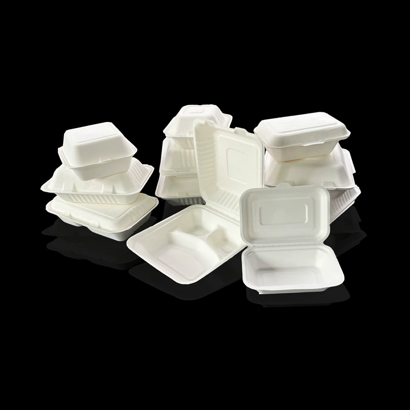Оптовая одноразовая упаковочная коробка запирает коробку на вынос бенто коробка мякоть гамбургер ланч-бокс разлагаемая коробка торта