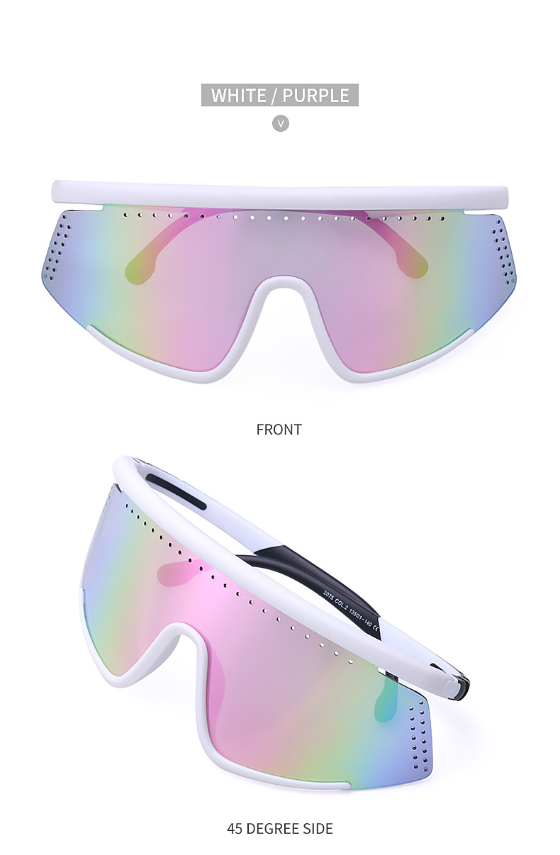 Lunettes Anti-uv Géométriques D'une Seule Pièce Colorées À La Mode En Gros display picture 7