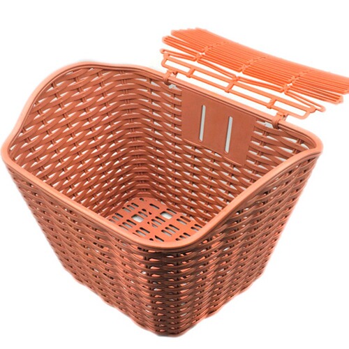 Bicycle Basket Dual-Electric Bike Front Plastic Basket Vintage Wicker Basket Bike Basket Riding Parts and Accessories