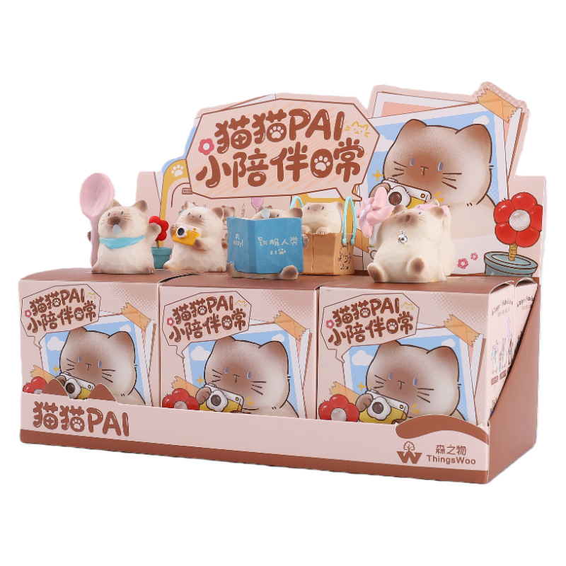 小紅書で人気の猫型PAI小物、毎日のお供、ブラインドボックス、クリエイティブな漫画フィギュア、デスクトップデコレーション、ギフト