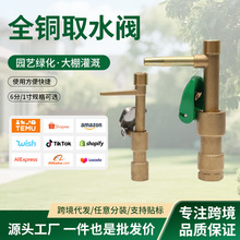 跨境供应全铜取水阀园林灌溉工具黄铜快速取水阀绿化取水器钥匙杆
