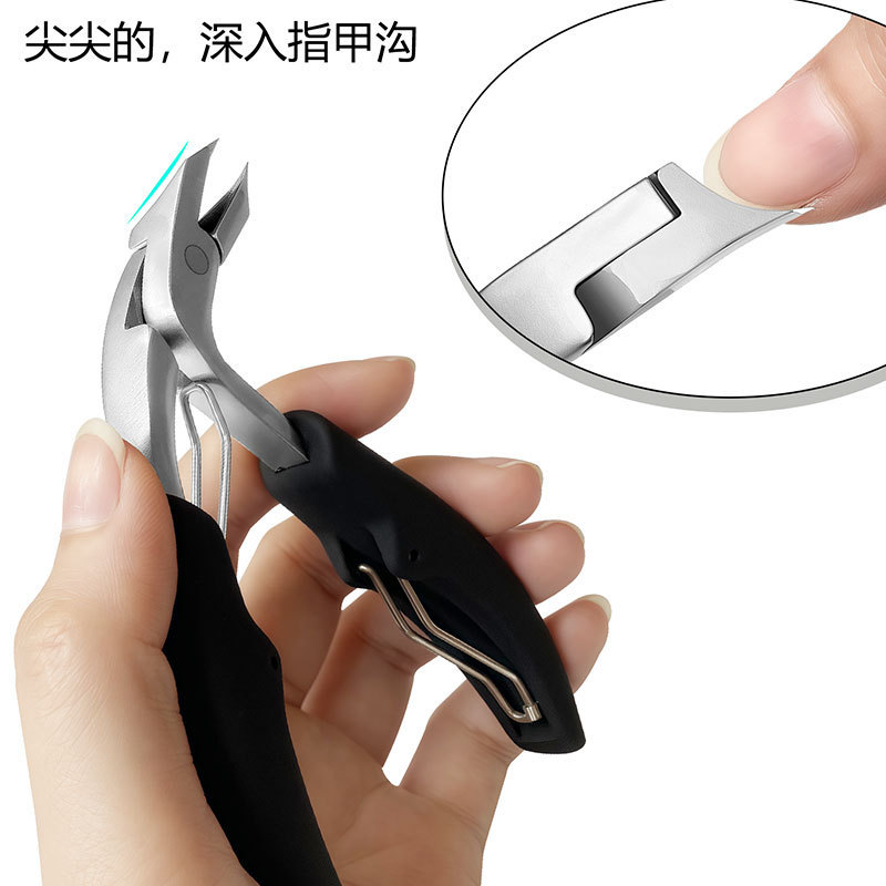 跨境弯头斜口甲沟专用指甲刀套装脚趾甲剪修脚刀鹰嘴钳尖嘴神器炎|undefined