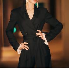 现货厂家直批春秋新品连体衣时尚修身显瘦气质条纹黑色连体裤女