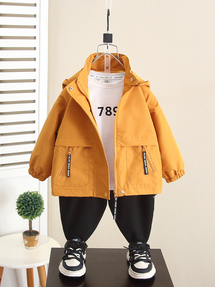 6247 Chaquetas para niños, otoño fresco y atractivo, ropa de otoño de moda para niños, chaqueta con capucha, nueva gabardina de primavera y otoño para bebés
