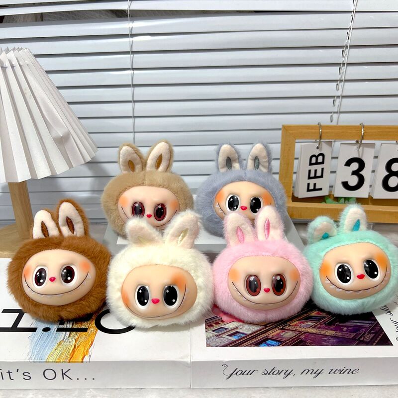 かわいいビニール第二世代ラブブペンダントラブブぬいぐるみ人形バッグペンダントキーホルダー布人形|undefined