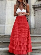 X 35976 Sheer Tulle Midi Skirt ��ɴ����ȹ �羳����ѷŷ����