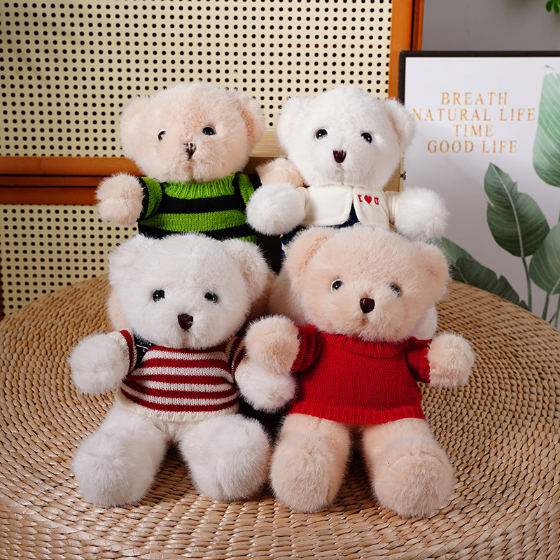 Oso de doble párpado, oso, suéter, muñeca, peluche, peluche, visón, franela, máquina de garras, logotipo personalizado, oso de peluche