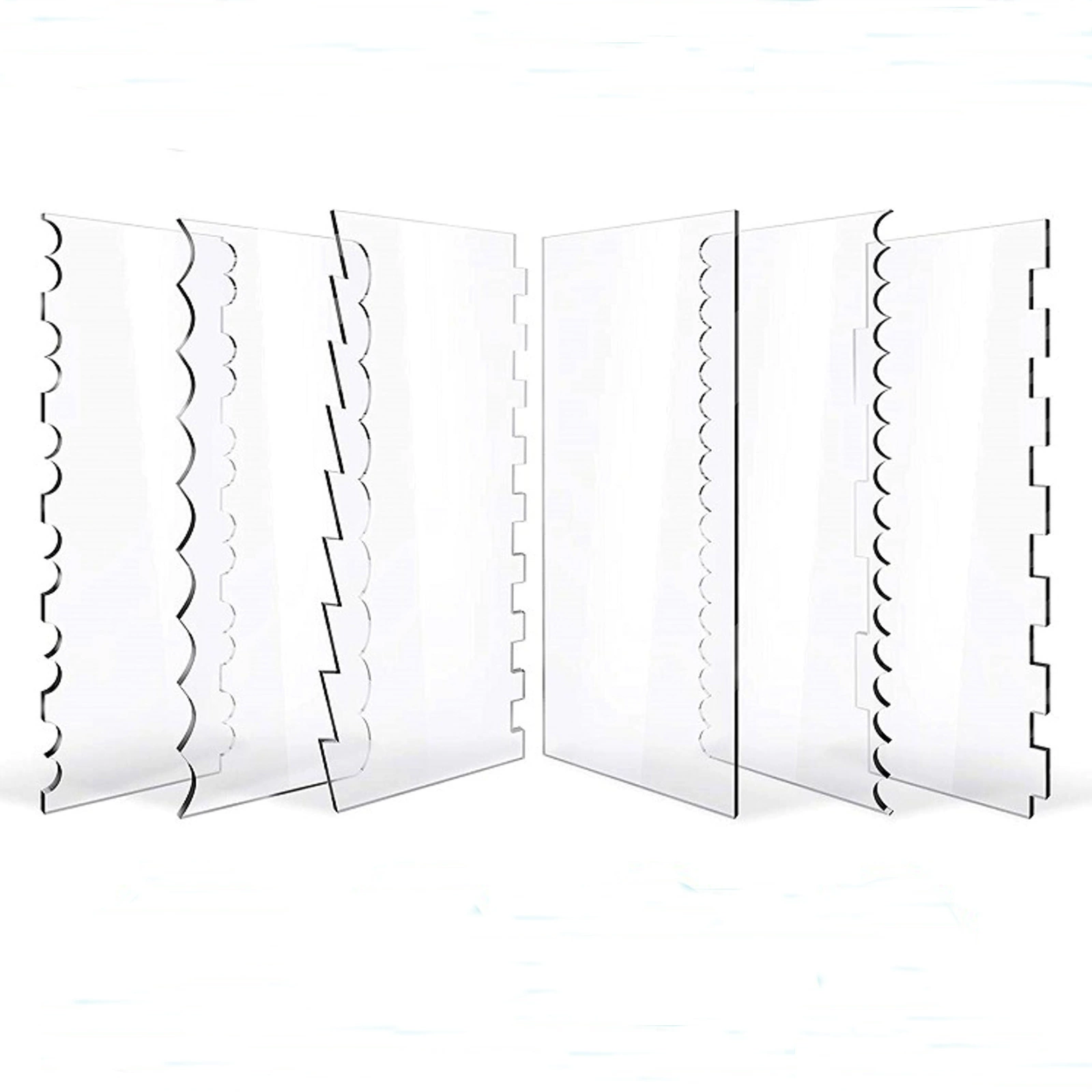 Акриловый прозрачный скребок для крема для торта декоративный контур гребень для резки кондитерских изделий