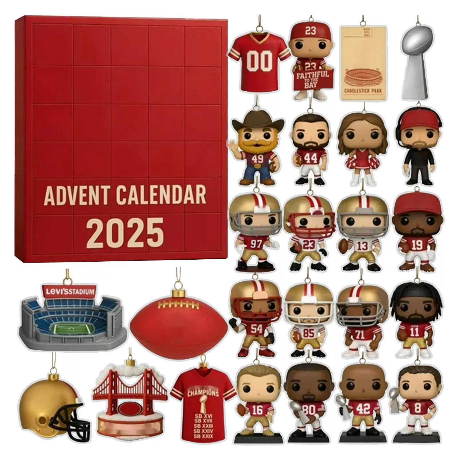 Кросс-бордер новый товар рождественская елочная игрушка ZW Denver Broncos NFL 65-летие Advent фестиваль акриловый слепой бокс