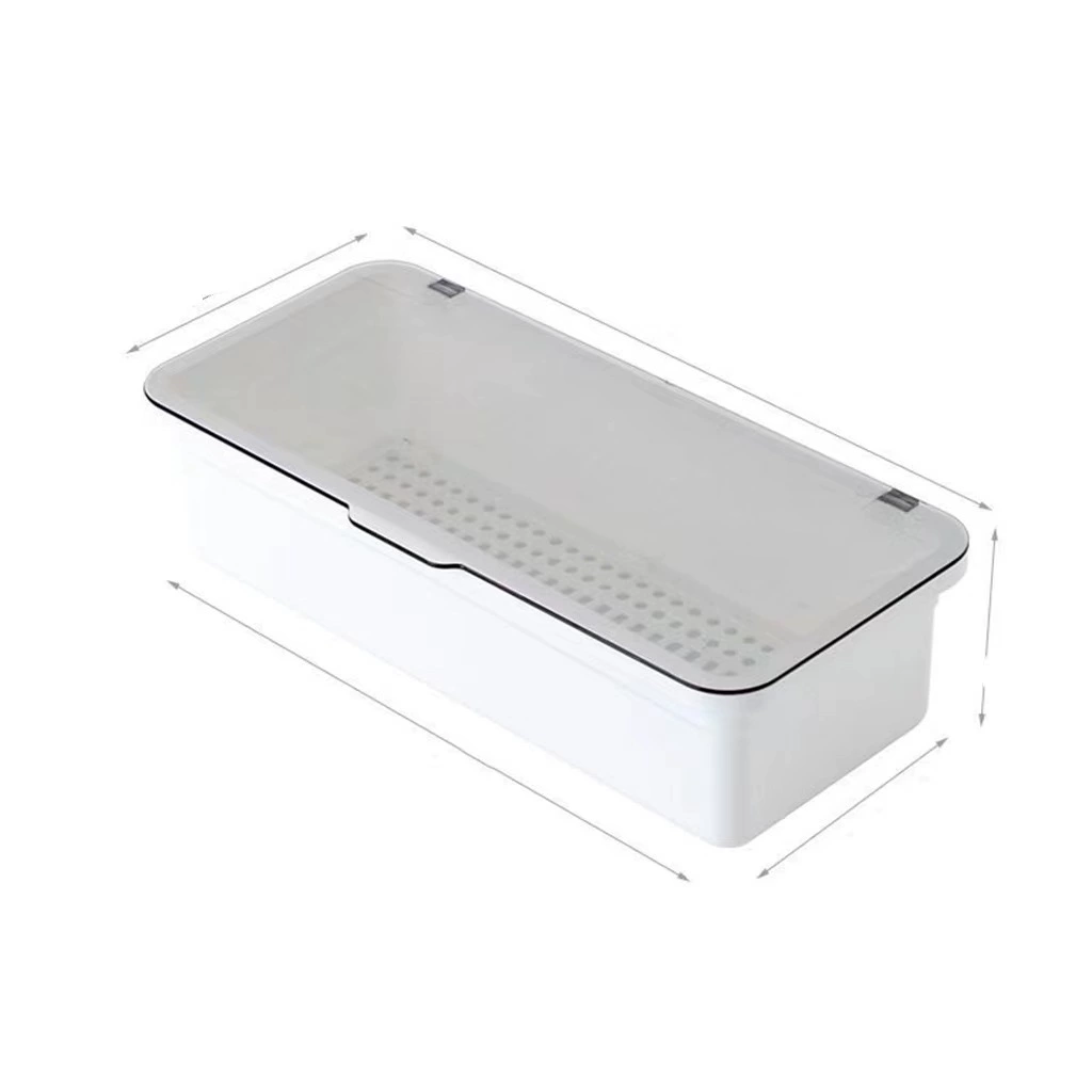 Makeup Storage Box (INS) — Rectangular Transparent ABS+PP Organizer, 27×11.5×6.5 cm