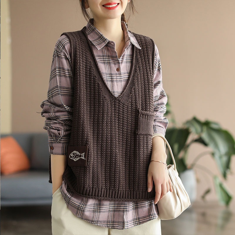 Chaleco de las mujeres de punto Chaleco de las mujeres ropa de primavera 2024 nuevo popular estilo Chanel suéter estilo occidental Chaleco corto image 10
