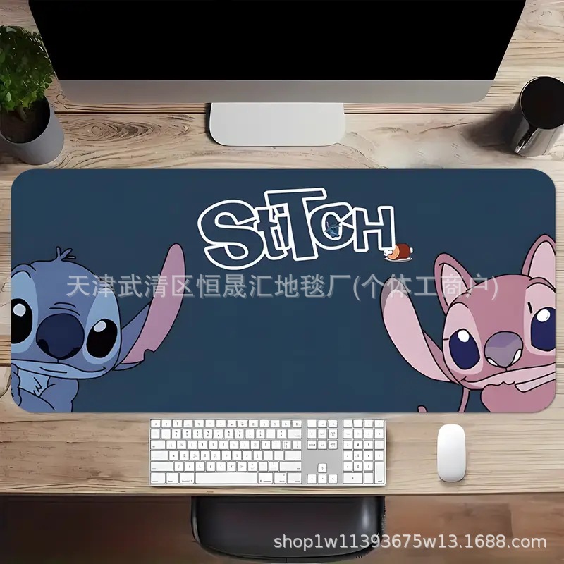 Cartoon Stitch Floor Mat, E-Sports Table, Non-Slip, Water-Absorbent Table Mat, Stain-Resistant and Wear-Resistant, Entrance Door Floor Mat, Large Version Mouse Pad
