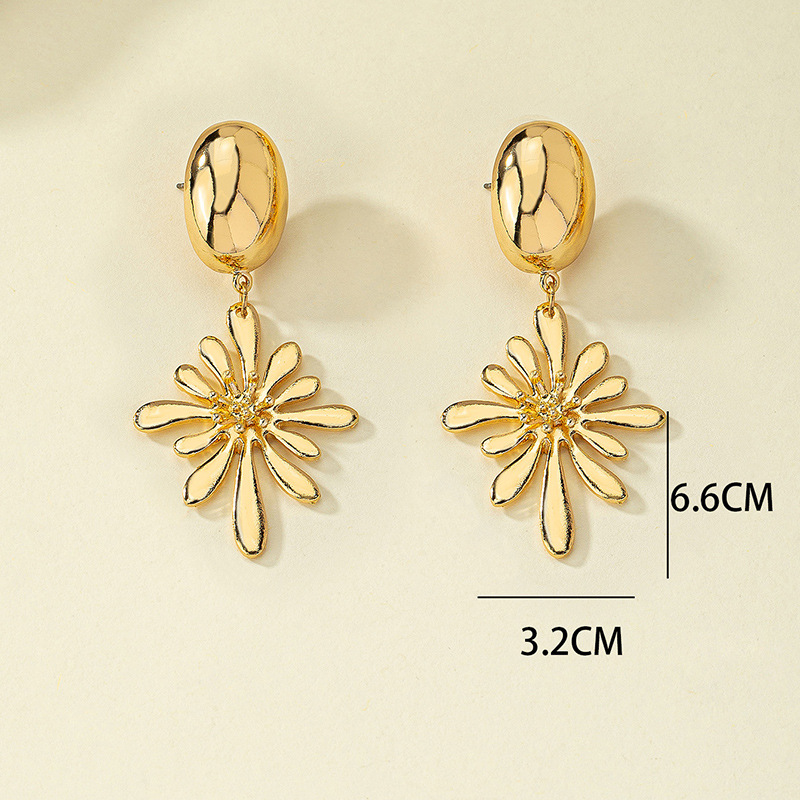 Wholesale Jewelry Elegant Flower Metal Plating Drop Earrings display picture 4