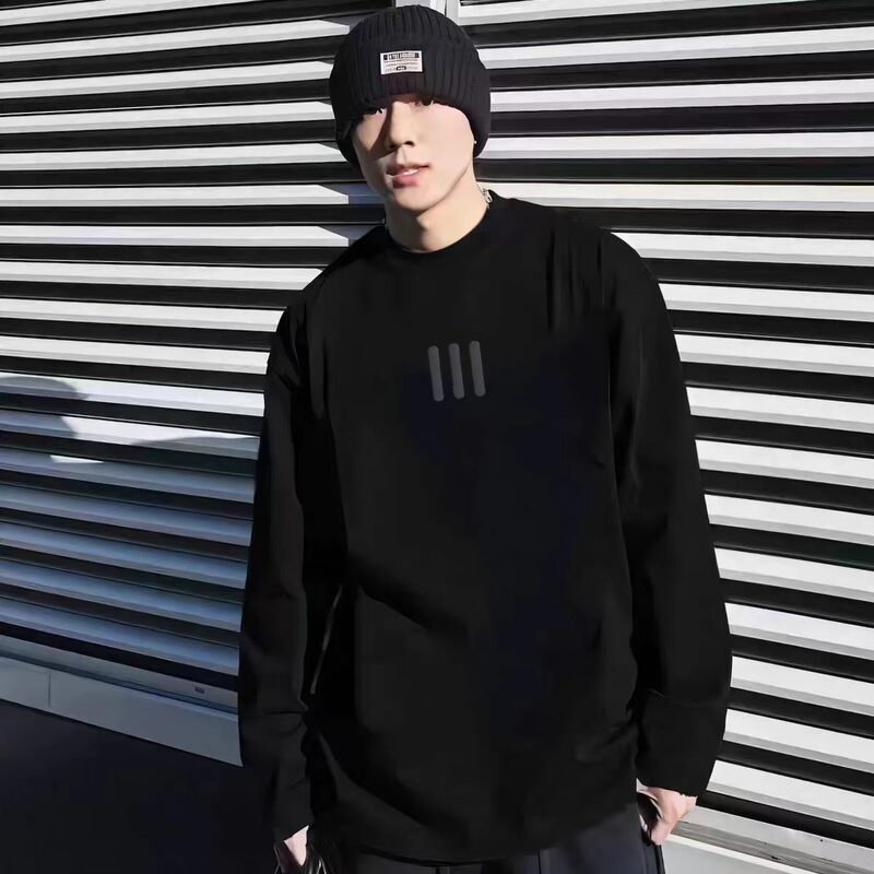 Essentials Co-Branded Three-Stripe American Fashion Brand Back Clean Version Round Neck Sweatshirt Loose Casual Long-Sleeved Men