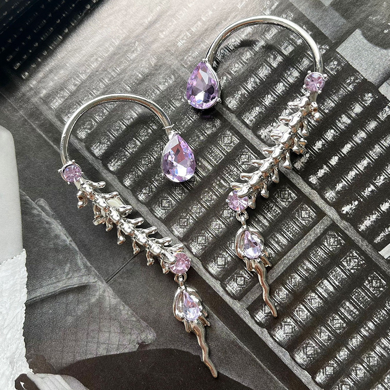 Title 3, S925 Silver Needle Wheat Ear Asymmetric Earring...