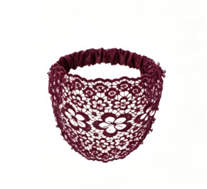 Diadema hueca de flor de ciruelo, nueva diadema de pelo prensado de lado ancho con cuentas para cubrir las canas