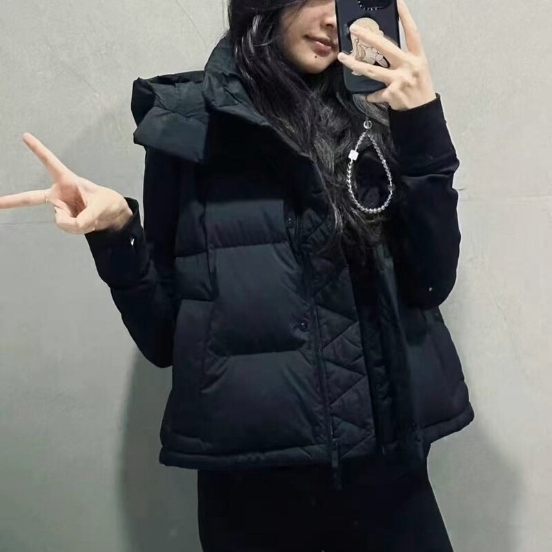Lulu's Same Style Wunder Puff Four-Panel Vest down Jacket Short Warm Lightweight Hooded Women's Lulu's Same Style Wunder Puff Four-Panel Vest down Jacket Short Warm Lightweight Hooded Women's