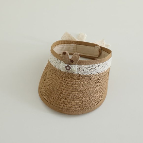 Sombrero de paja de encaje vacío para niños de verano coreano para bebés de protección solar sin techo para viajar sombrero de sol para mujeres de moda