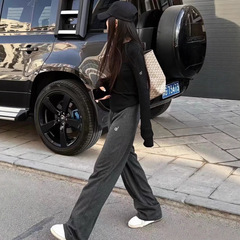 Alo 针织慵懒抖抖裤显瘦直筒阔腿休闲裤女松弛感宽松卫裤