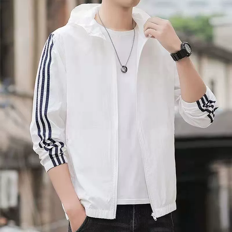 Солнцезащитный костюм с тремя полосками нейлона тонкая ледяная шелковая дышащая рыболовная одежда на открытом воздухе с капюшоном повседневные спортивные мужские и женские куртки