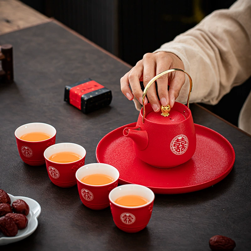 Chinese festive tea set, high-end gift box, Chinese style