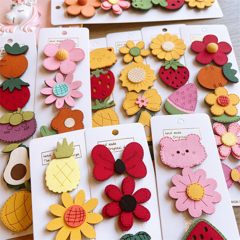 Los niños coreanos publican pegatinas mágicas de color caramelo de dibujos animados lindo y simple acabado de cabello roto artefacto Velcro de frutas