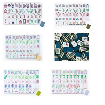 New American three-layer acrylic green mother-of-pearl hand-painted mahjong tiles, cross-border green jade mahjong tiles, tortoiseshell white lotus