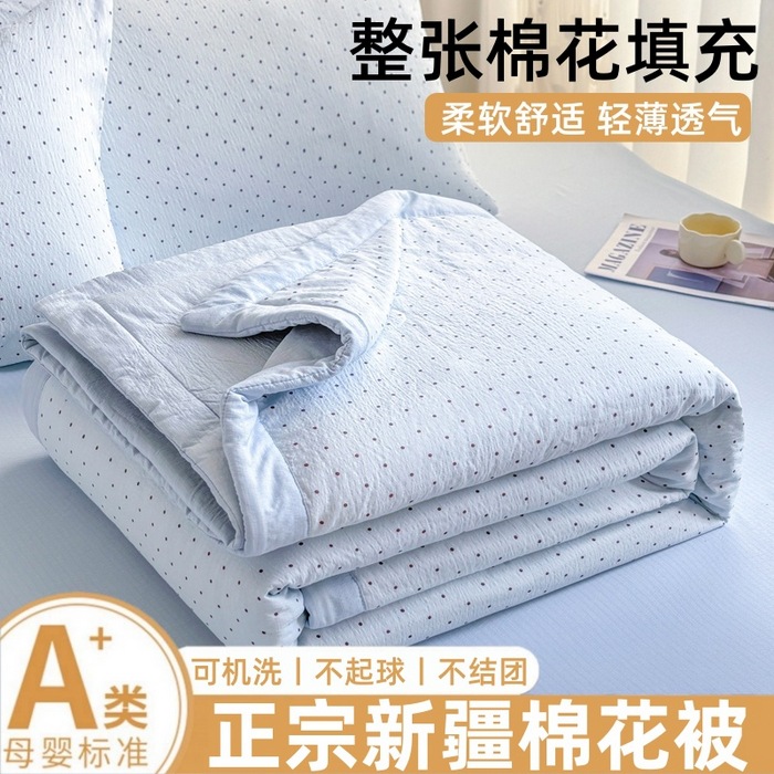 Class a Maternal and Infant Cloud-Like Double-Layer Gauze Xinjiang Cotton Quilt, Summer Cooling Quilt, Air Conditioning Quilt, Children's Nap Quilt, Student Pure Cotton Summer Quilt