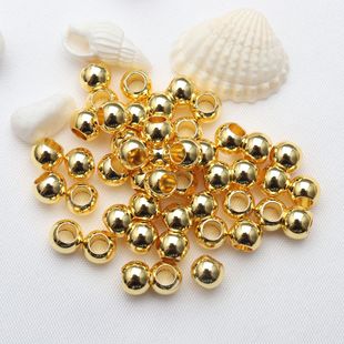 14K package gold Big Hole gold pearled solid copper beads diy jewelry accessories bracelet beaded beads loose beads