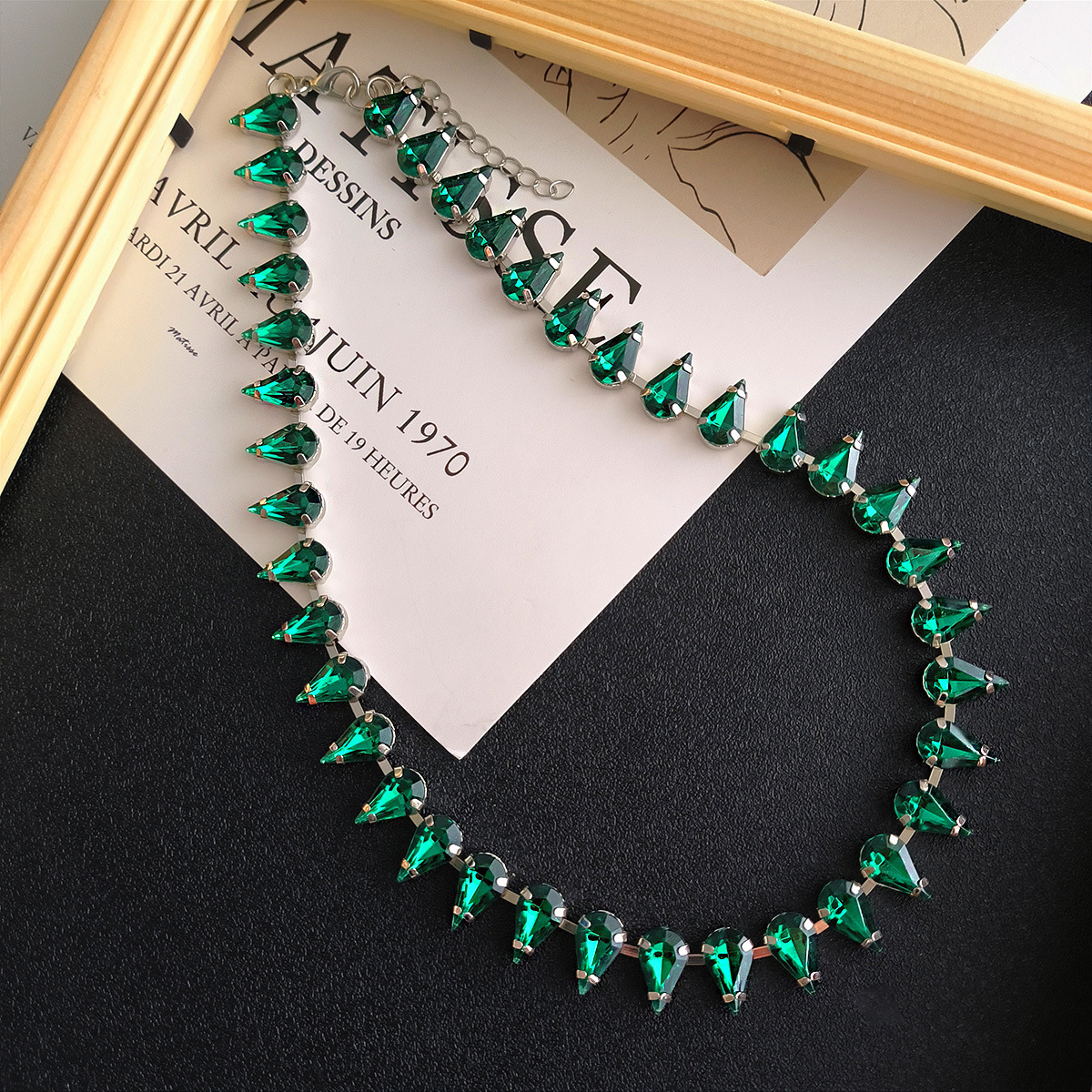 Glam Water Droplets Alloy Inlay Rhinestones Womenu0027S Necklace