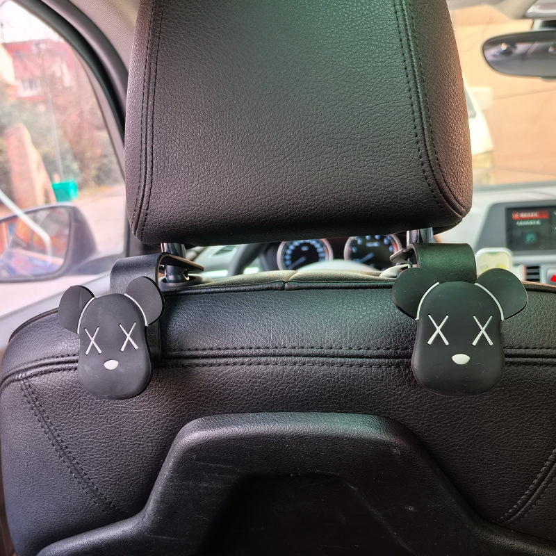 Gancho para coche, respaldo del asiento interior del coche, asiento trasero multifuncional creativo, interior del coche, dibujos animados, suministros lindos, almacenamiento