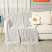 跨境夏季保暖加厚小毯子针织绒毯床尾布办公室盖奶油色沙发午睡毯