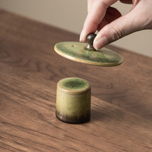 窑变复古盖置陶瓷茶壶盖碗盖托中式功夫茶具茶道配件茶桌禅意摆件