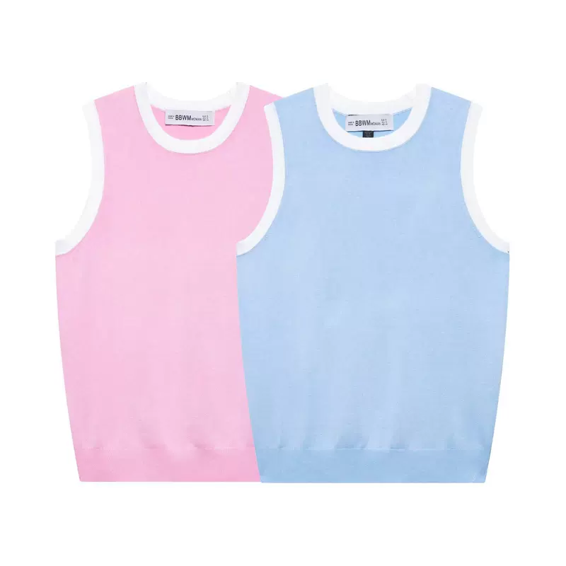 Летний цветной вязанный топ без рукавов, европейский стиль, оптом, slim fit