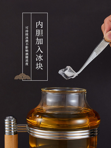 Japanese-style sake drip dispenser, sake bottle, sake decanter, drip-type water valve, warming pot