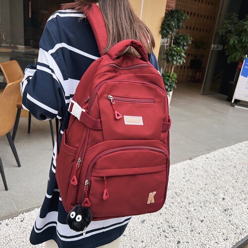 Korean Harajuku Backpack Large Capacity Water-Repellent Fashion Backpack Casual Campus Style Female High School College Student Bag