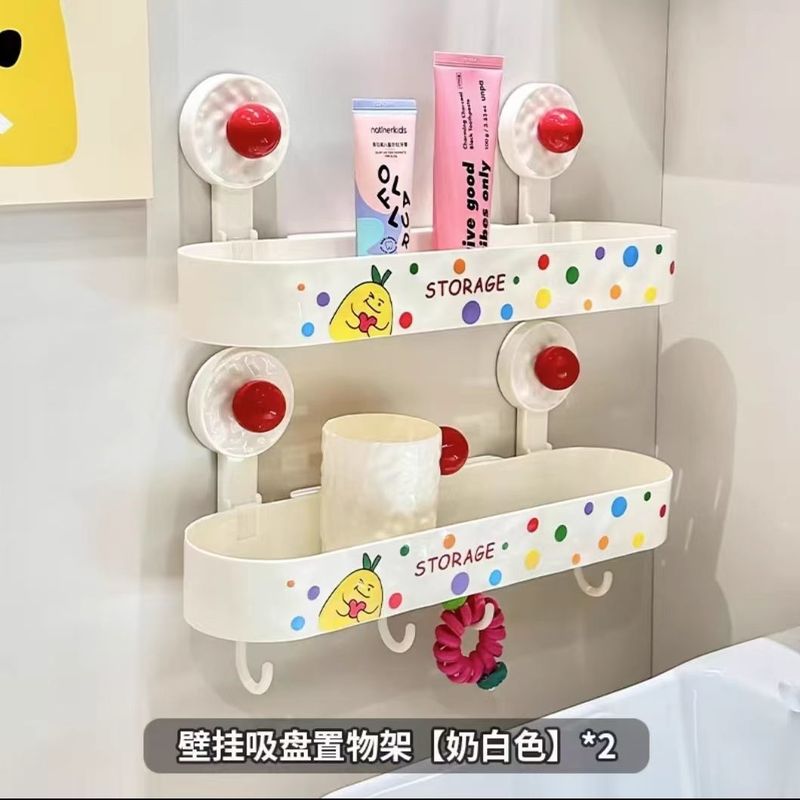 ドーパミン吸盤フック壁掛け多機能パンチフリートイレ洗面台化粧収納ラック浴室収納ラック|undefined