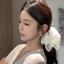 C 蕾丝花边大肠发圈高级感大号发绳气质头花女头绳马尾扎发