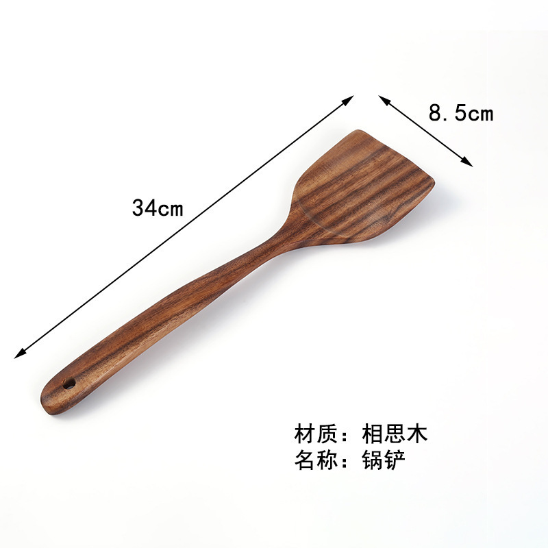 アカシア材のスパチュラとスプーンのセット、キッチン用品、炒め物用、焦げ付き防止、木製スパチュラ、木製スプーン、ご飯用スパチュラ、天然木のスパチュラ|undefined