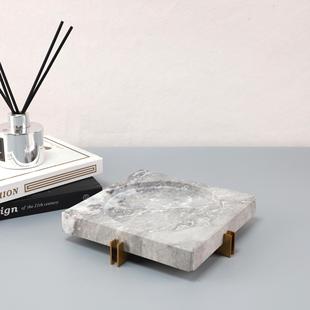 New Chinese Style Marble Metal Ashtray Coffee Table Living Room Bedroom Hotel Sales Office Soft Home Desktop Decoration